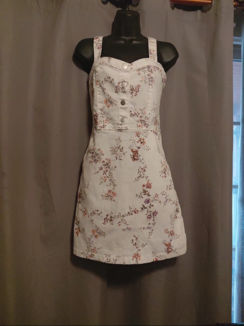 White Floral Button-Front Sundress